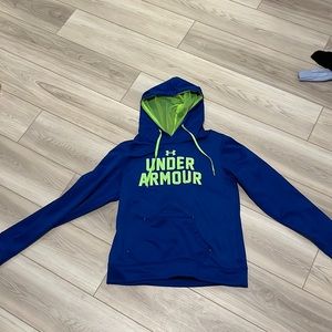 blue and green Under Armour hoodie